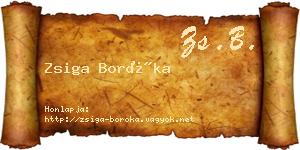 Zsiga Boróka névjegykártya